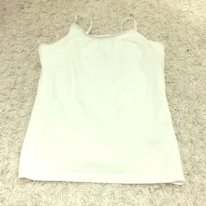 White kids tank-top with built in sports bra